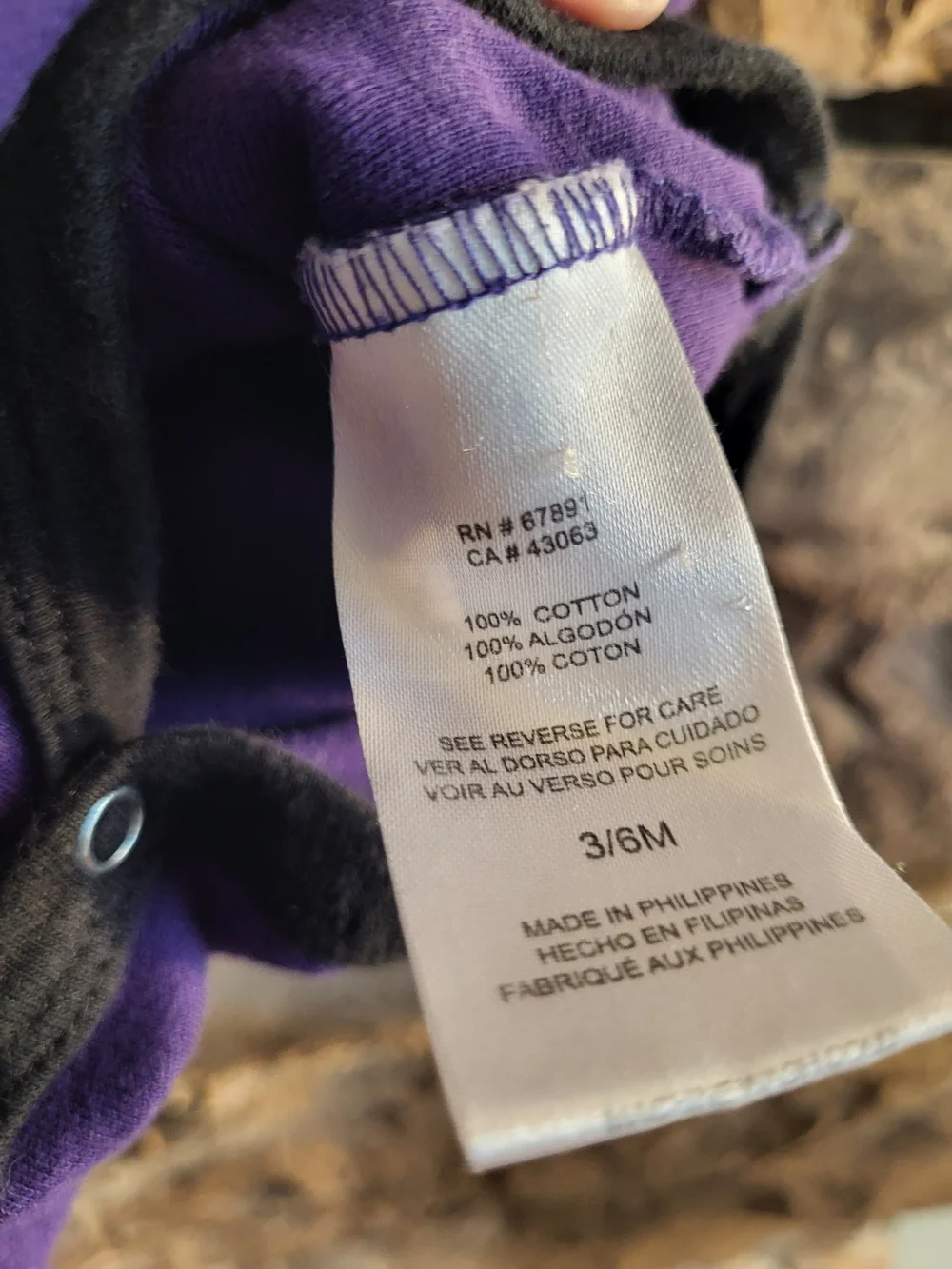 NFL Purple Baby Bodysuit with Black Trim